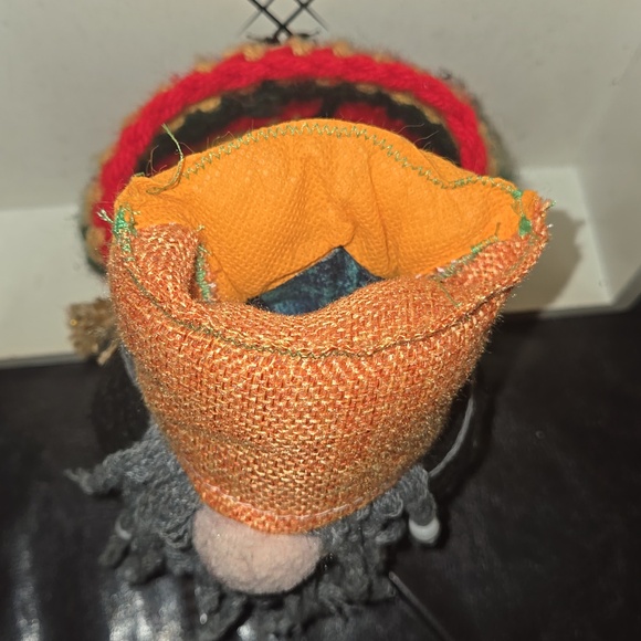 Handmade Knit Gnome with Rasta Hat - Red, Green, Gold - Picture 4 of 4